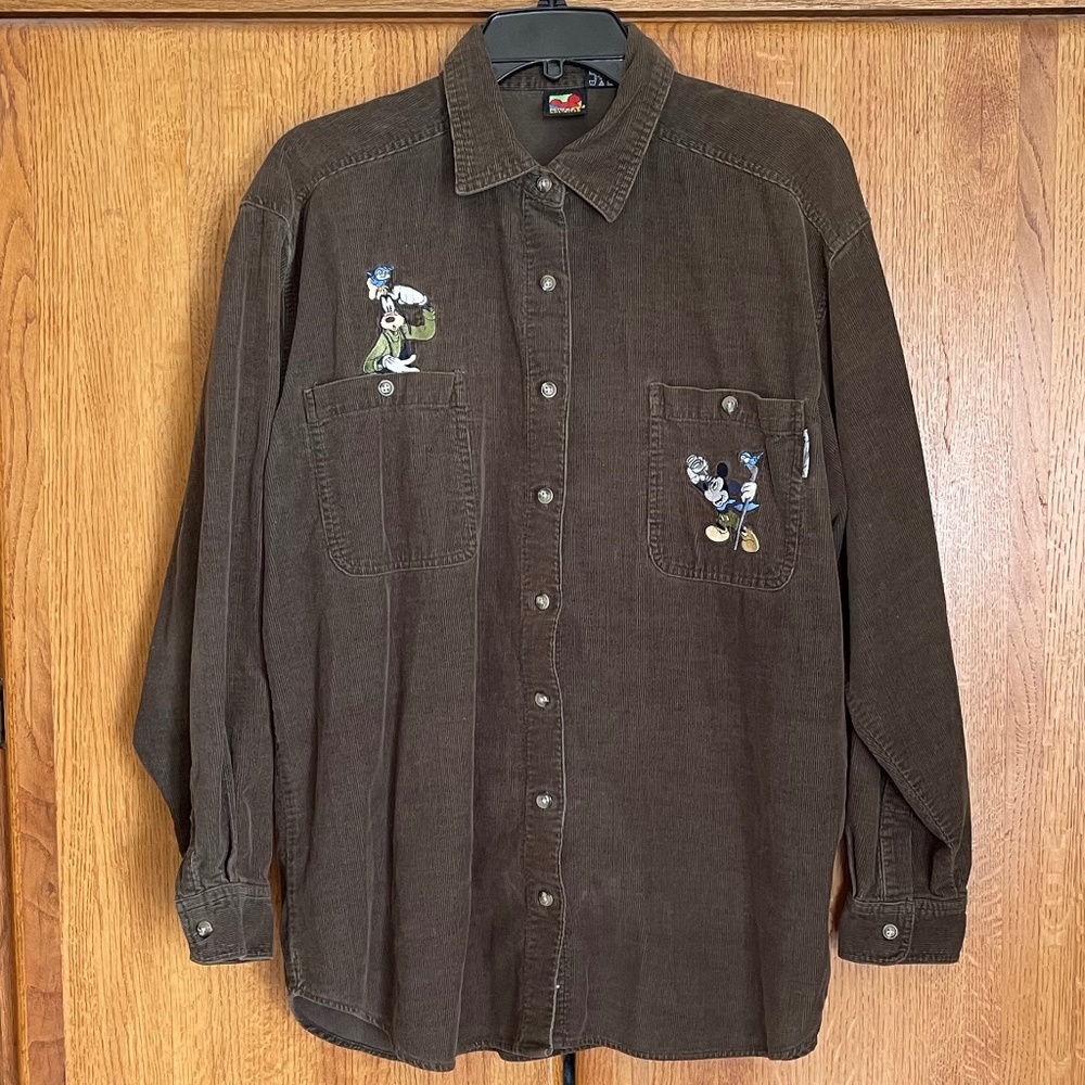 Mickey Unlimited Corduroy Shirt Deep Olive Green Size: L